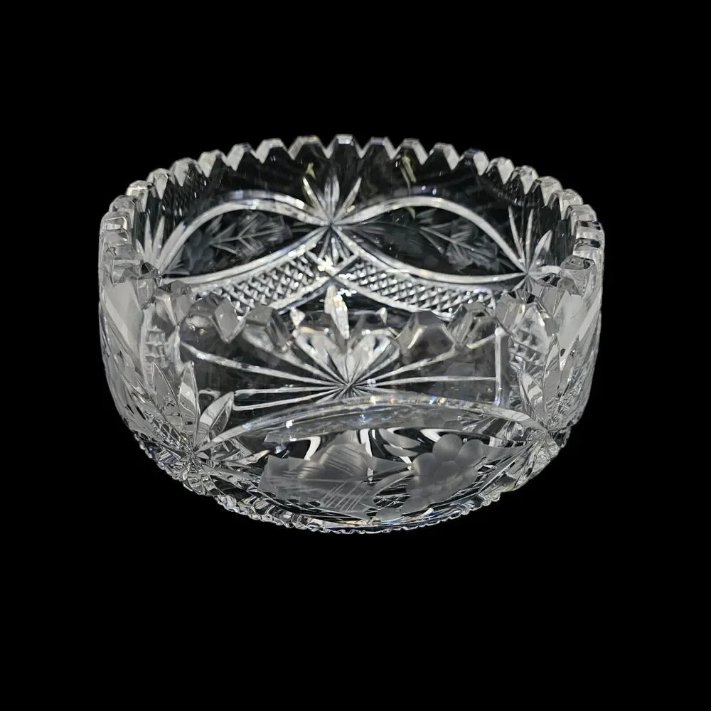 Vintage Crystal Clear Industries Chardoney Blown Glass 7